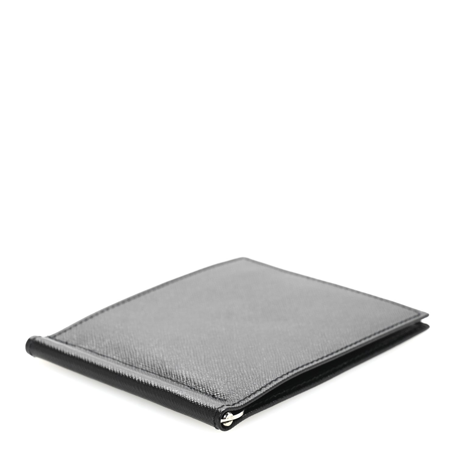 Prada Saffiano Money Clip Bi-Fold Wallet Black 1712846 – FASHIONPHILE