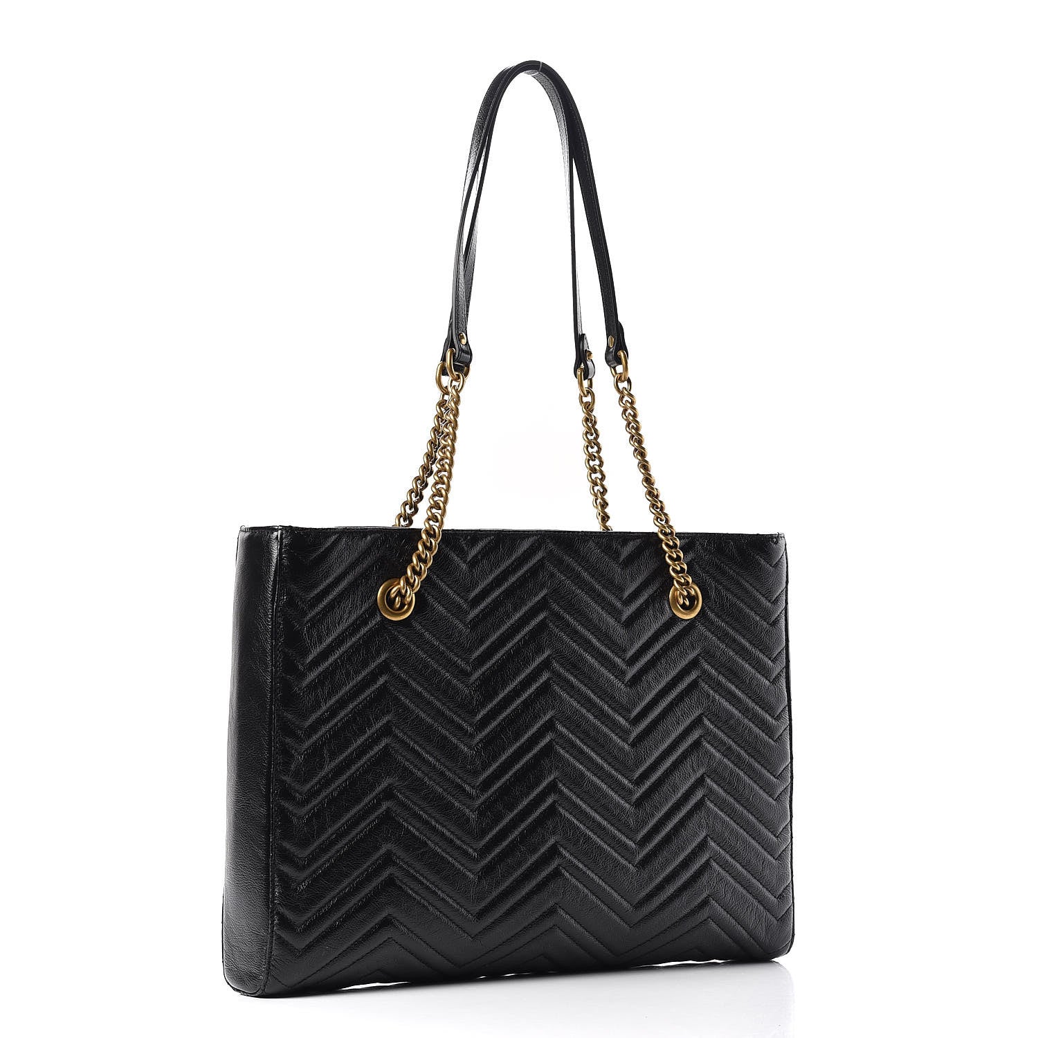 Gucci Vintage Calfskin Matelasse Medium GG Marmont Slim Tote Black 3 of 7