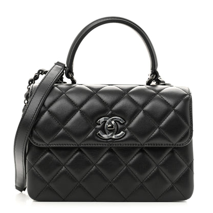 Chanel Lambskin Quilted Mini Trendy CC Dual Handle Flap Bag So Black 1 of 14