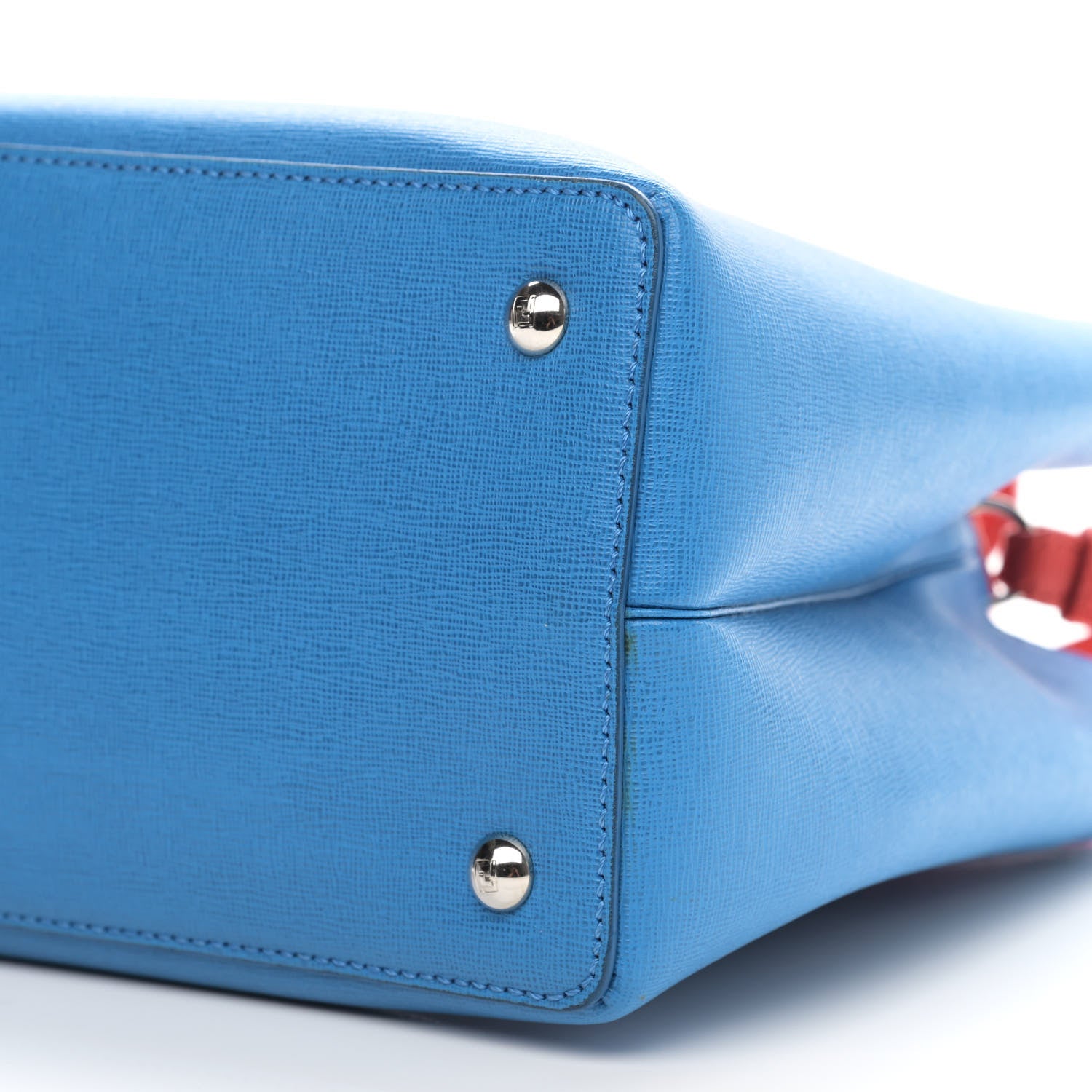 Fendi Vitello Elite Monster Petite 2Jours Tote Blue Royal Papavero Multicolor 8 of 14