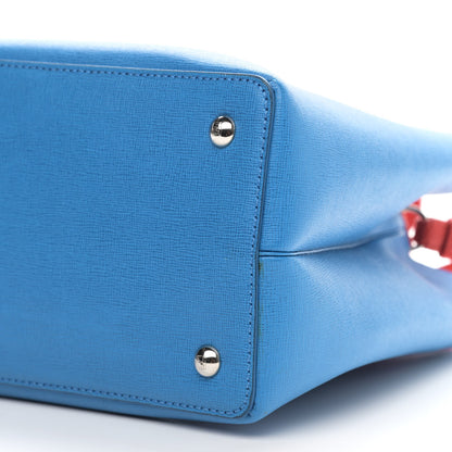 Fendi Vitello Elite Monster Petite 2Jours Tote Blue Royal Papavero Multicolor 8 of 14