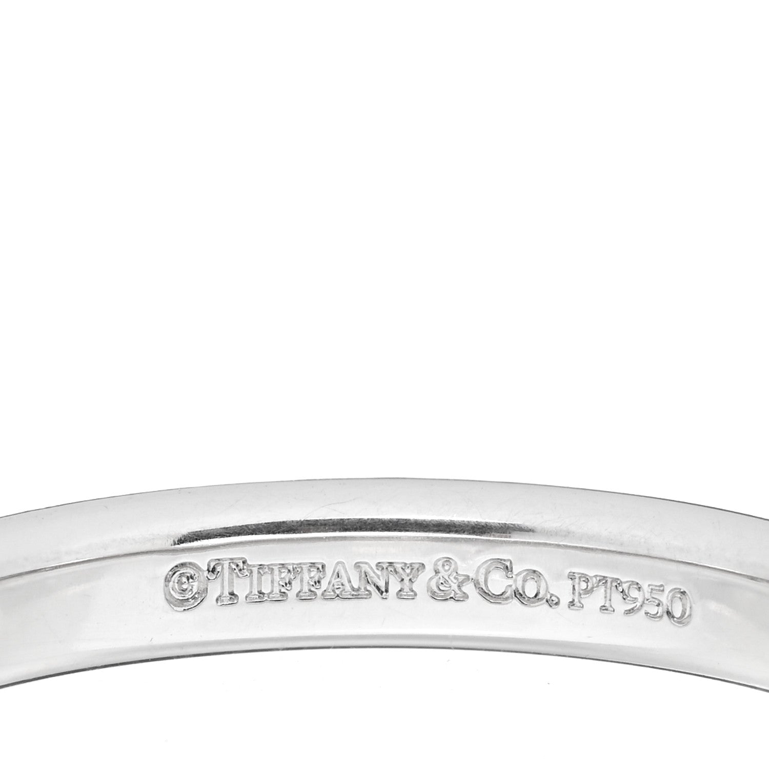 Tiffany Platinum Diamond Logo Band Ring 58 8.5 4 of 4