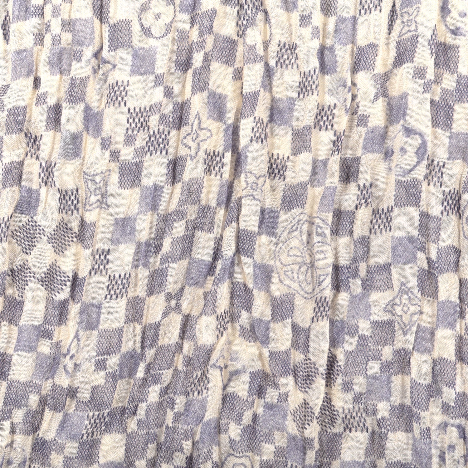 Louis Vuitton Cashmere Silk Damier Azur Stole 3 of 5