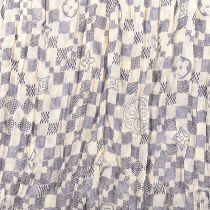 Louis Vuitton Cashmere Silk Damier Azur Stole 3 of 5