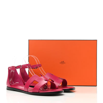 Hermes Calfskin Santorini Sandals 38.5 Fuchsia 9 of 9