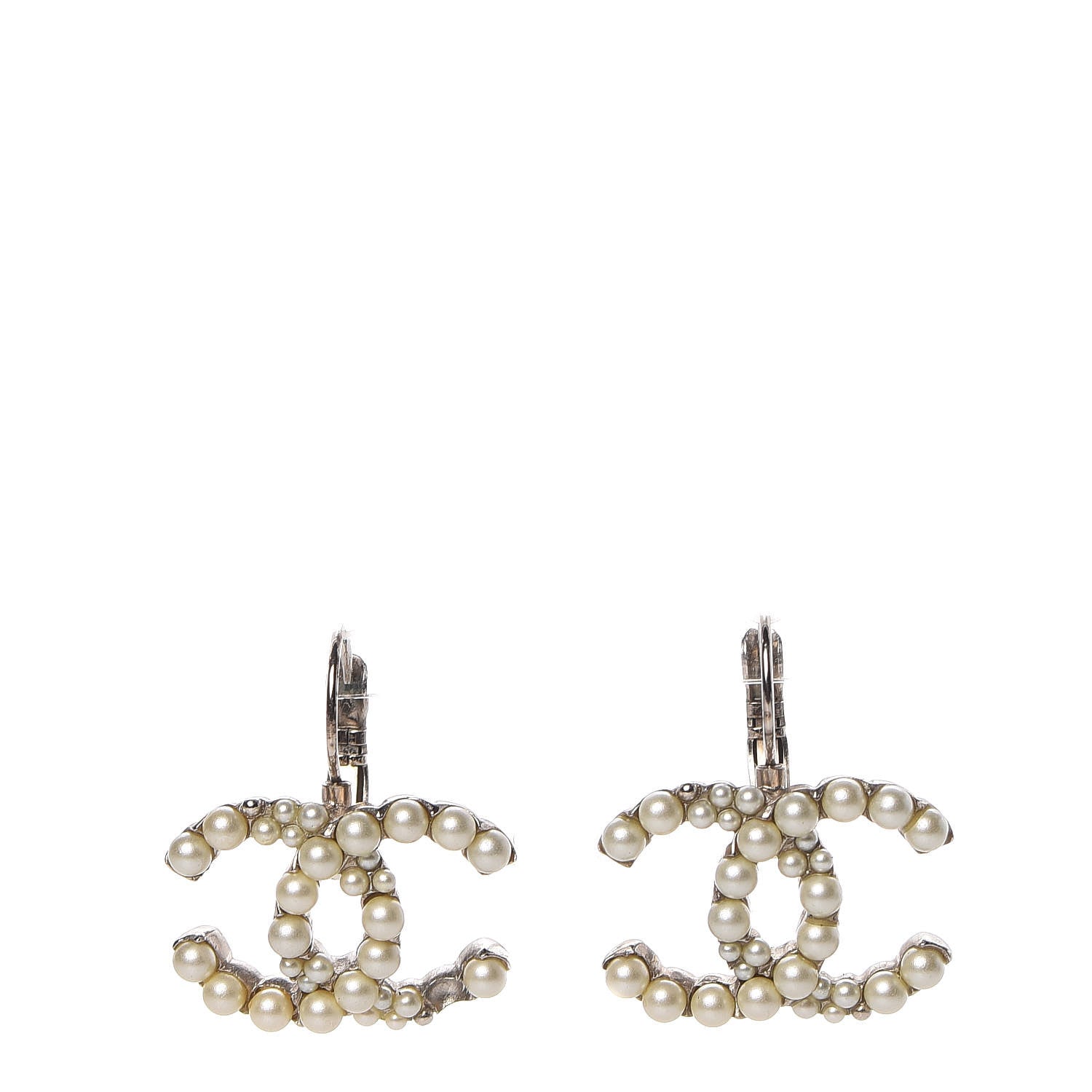 Chanel Pearl CC Dangle Earrings Light Gold 1 of 6