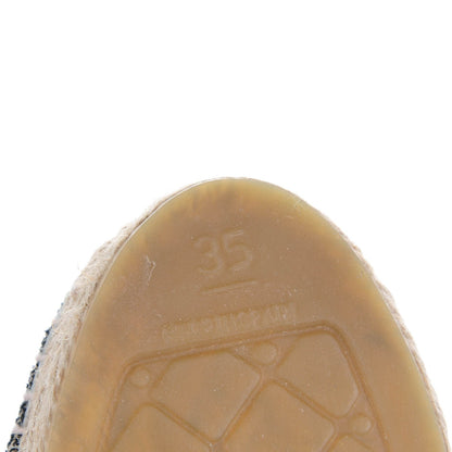 Chanel Toile Sequin CC Espadrilles 35 Beige Black 6 of 8