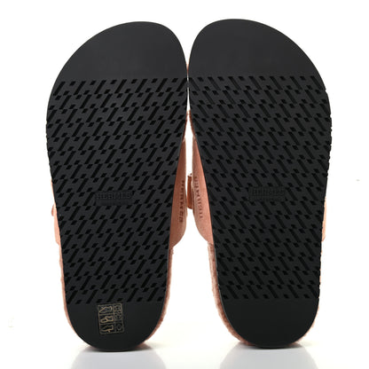 Hermes Suede Goatskin Woolskin Womens Chypre Sandals 37 Rose Aube 5 of 8