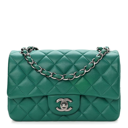 Chanel Lambskin Quilted Mini Rectangular Flap Green 1 of 10