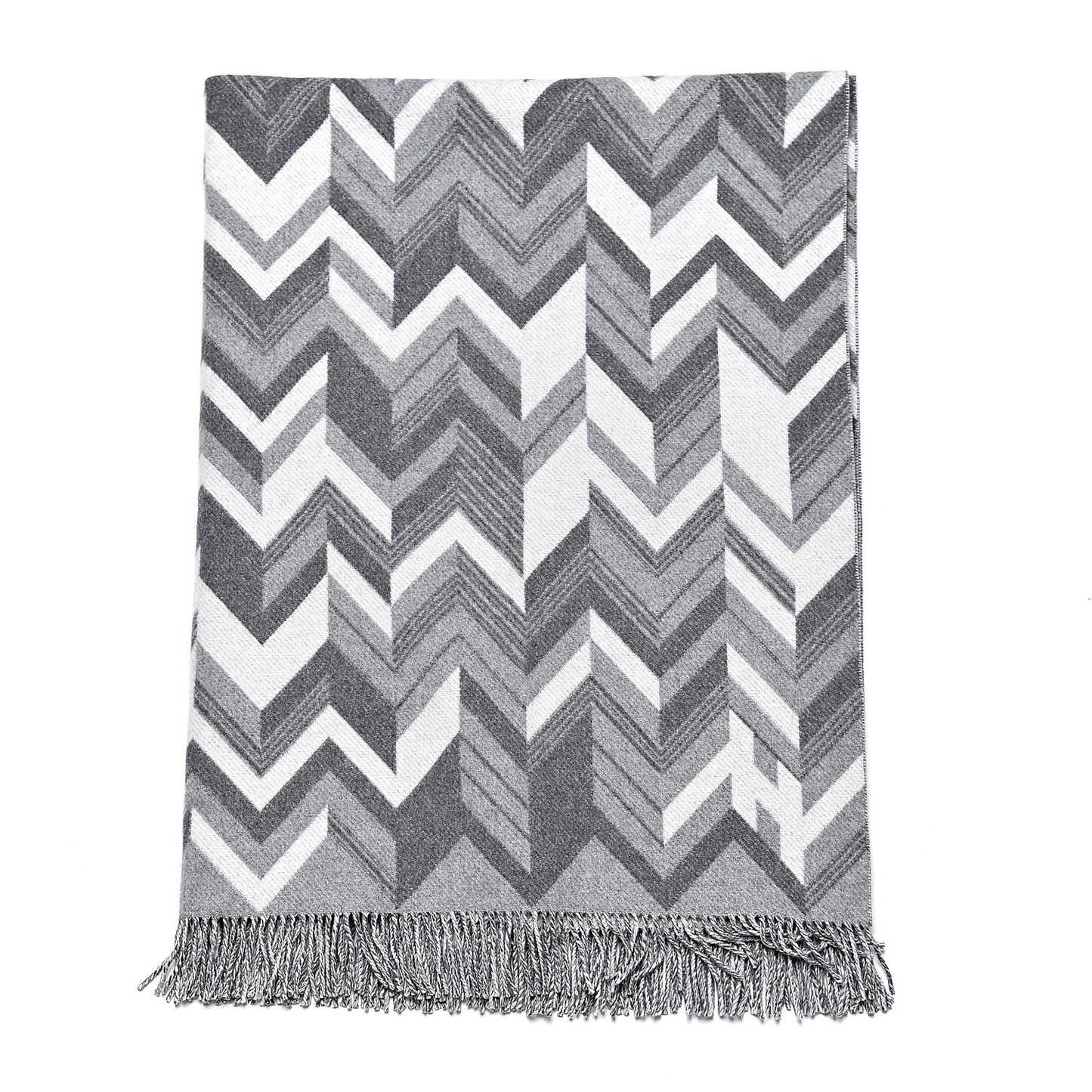 Wool Cashmere Camo Chevrons Blanket