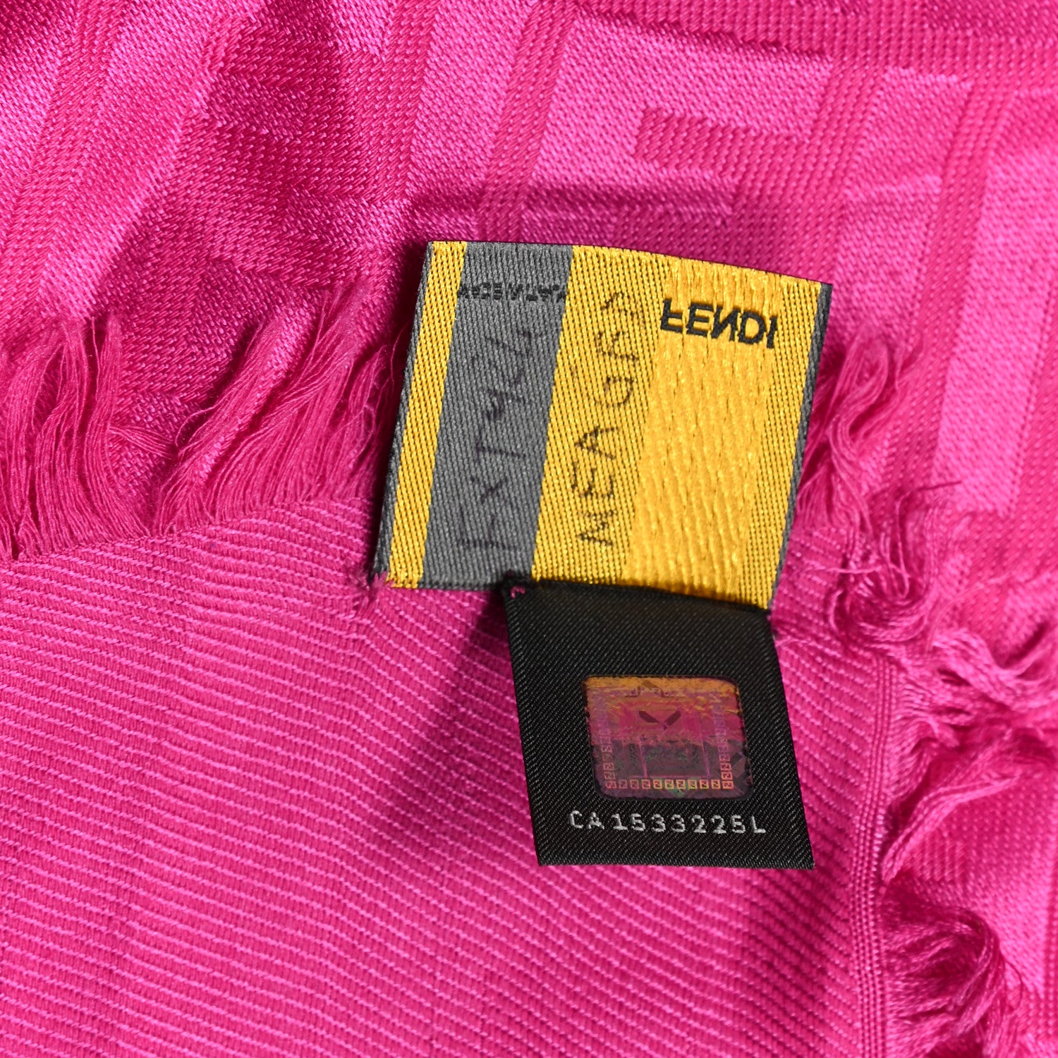 Fendi Silk Wool FF Shawl Fuchsia 5 of 5