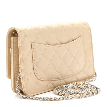 Chanel Caviar Quilted Wallet on Chain WOC Beige 3 of 12