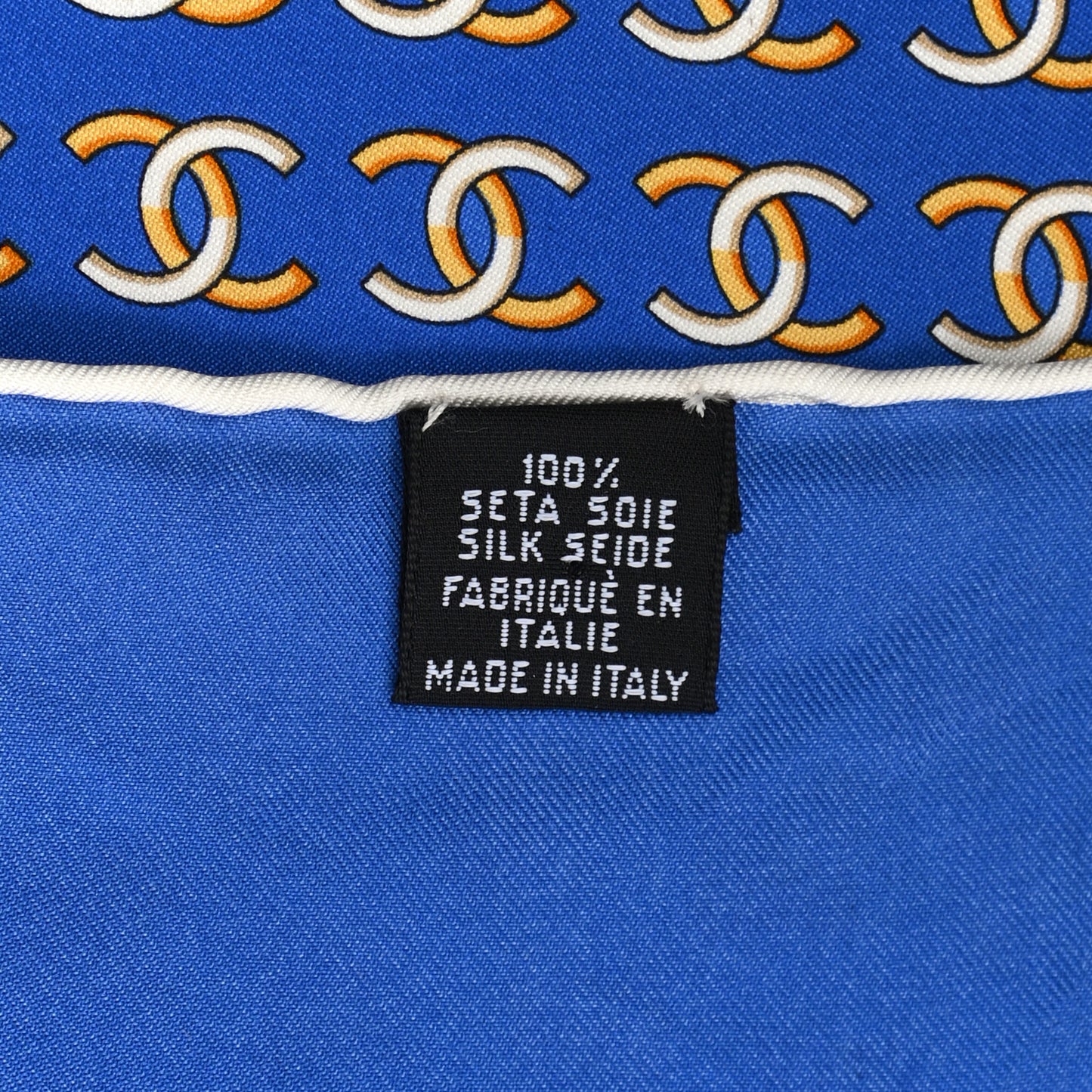 Silk Logo Square Scarf Blue