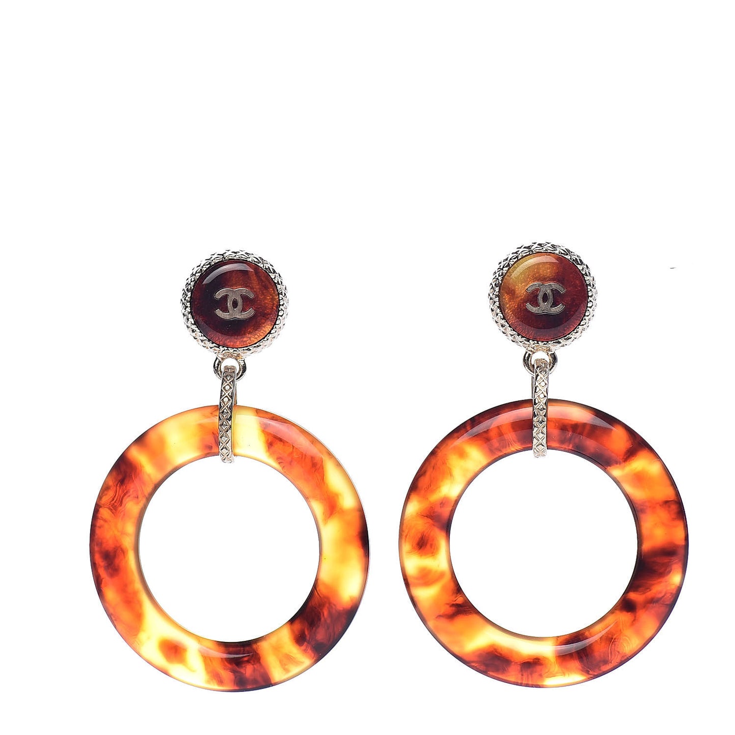 Resin CC Drop Earrings Tortoise Gold