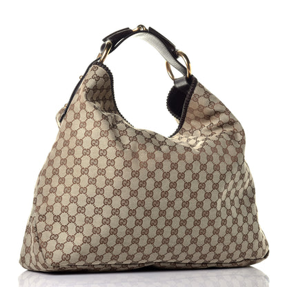 Gucci Monogram Large Horsebit Chain Hobo Dark Brown 3 of 9