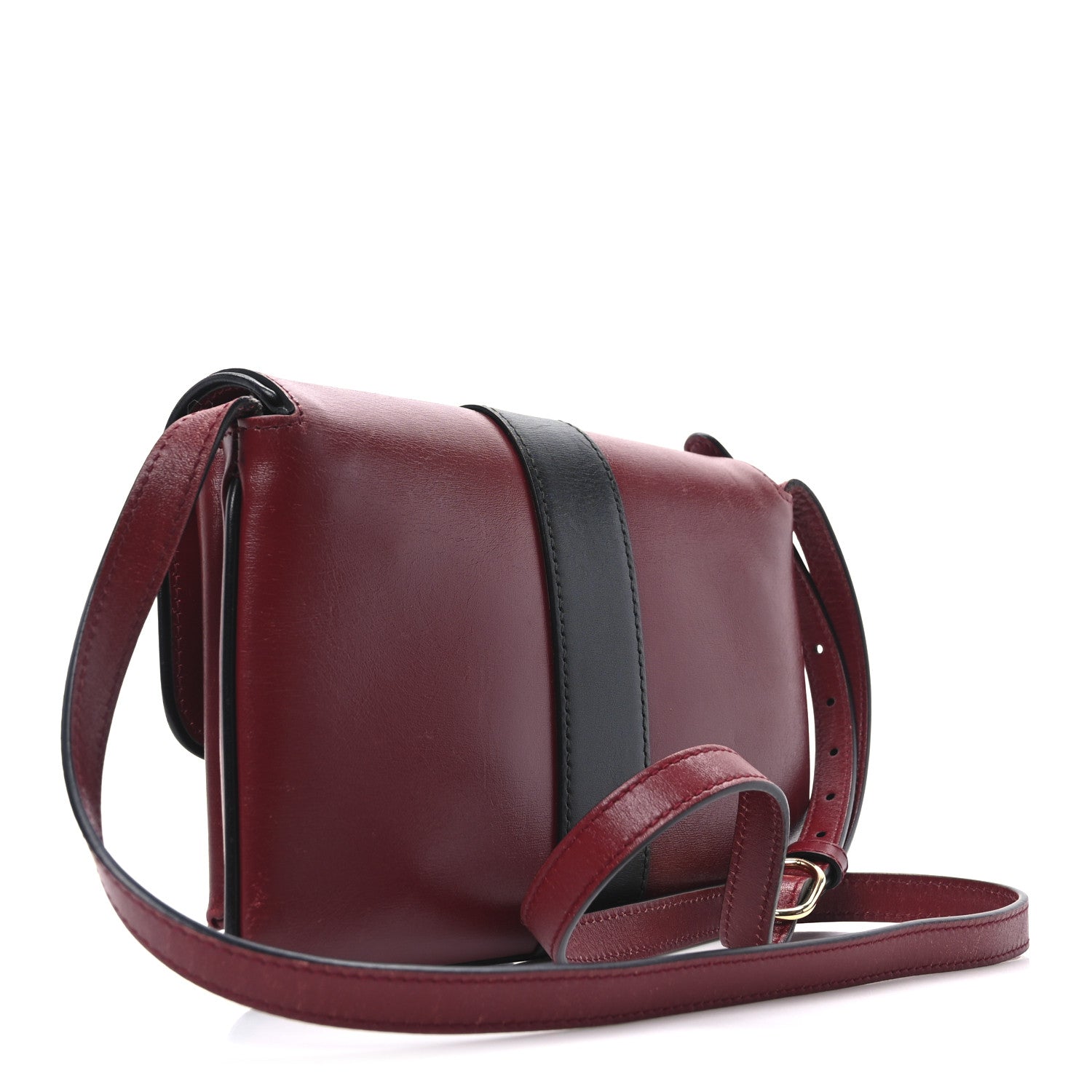 Gucci Vitello Palmellato Lux Bi-Color Small Arli Flap Shoulder Bag New Cherry Red Black 3 of 11