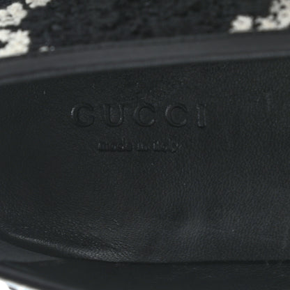Gucci Tweed GG Monogram Horsebit Womens Jordaan Loafers 40 Black Natural 7 of 8