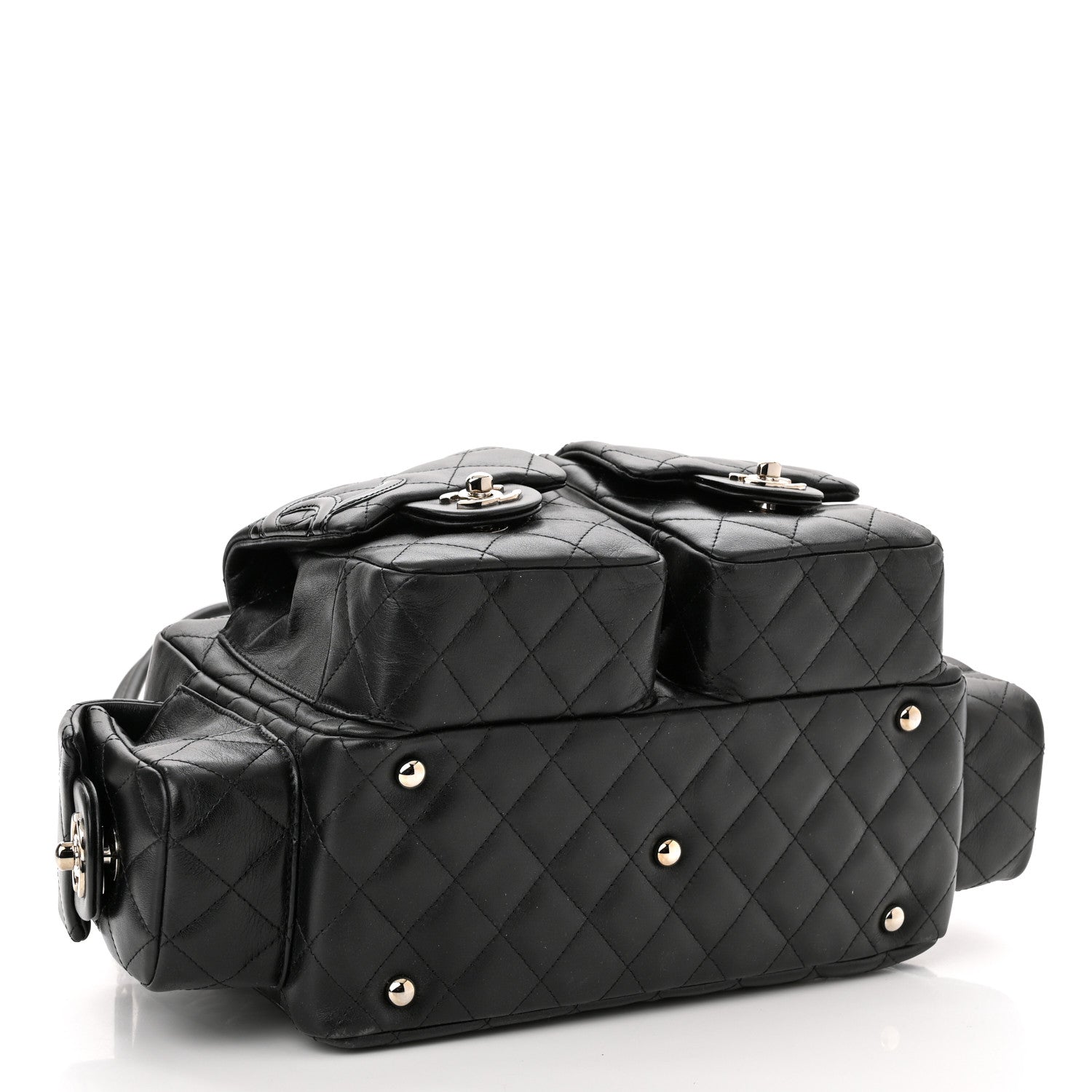Chanel Calfskin Quilted Large Cambon Multipocket Reporter Black 4 of 12