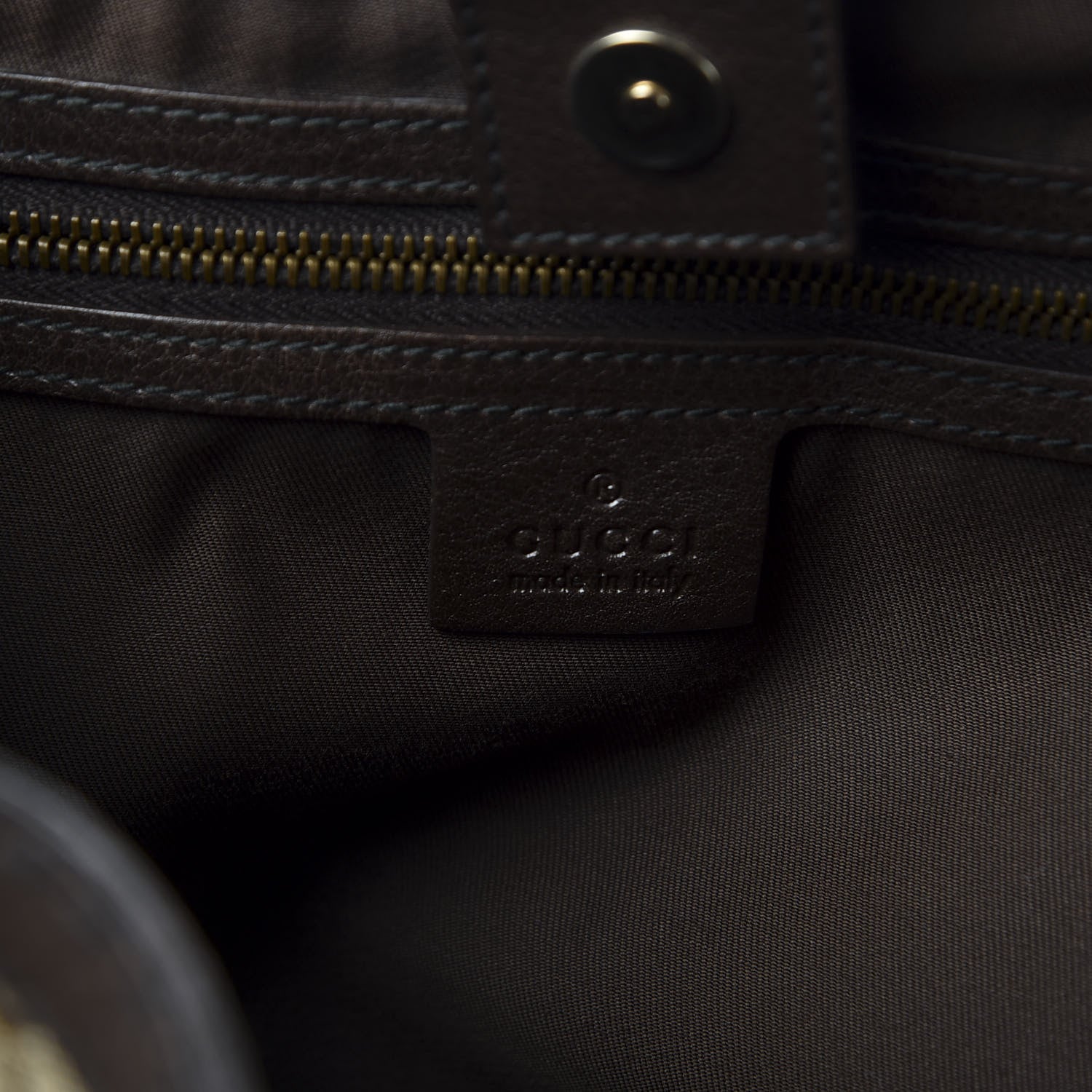 Gucci Monogram Medium Jockey Tote Dark Brown 7 of 9