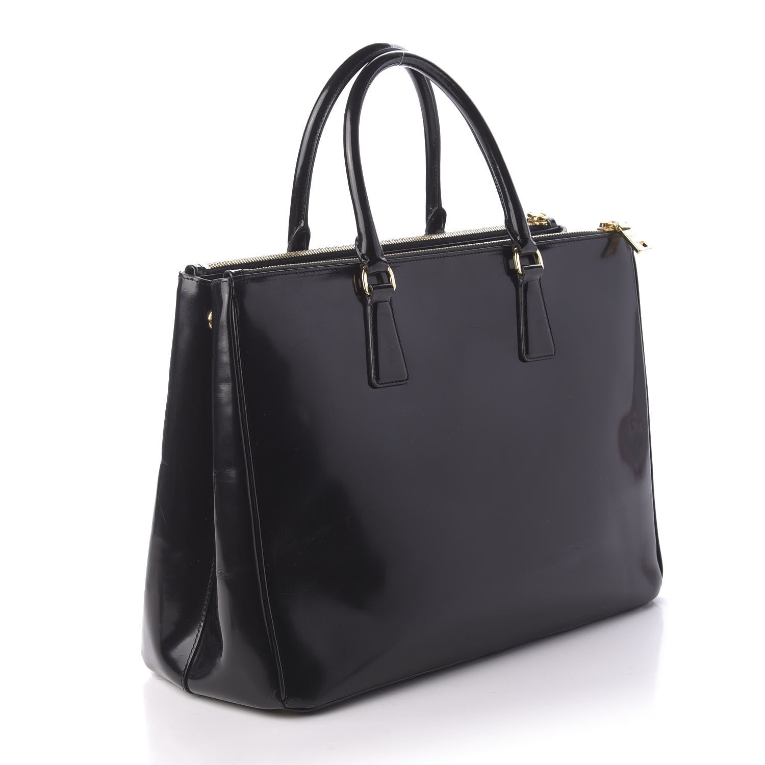 Prada Spazzolato Large Galleria Double Zip Tote Black 3 of 10