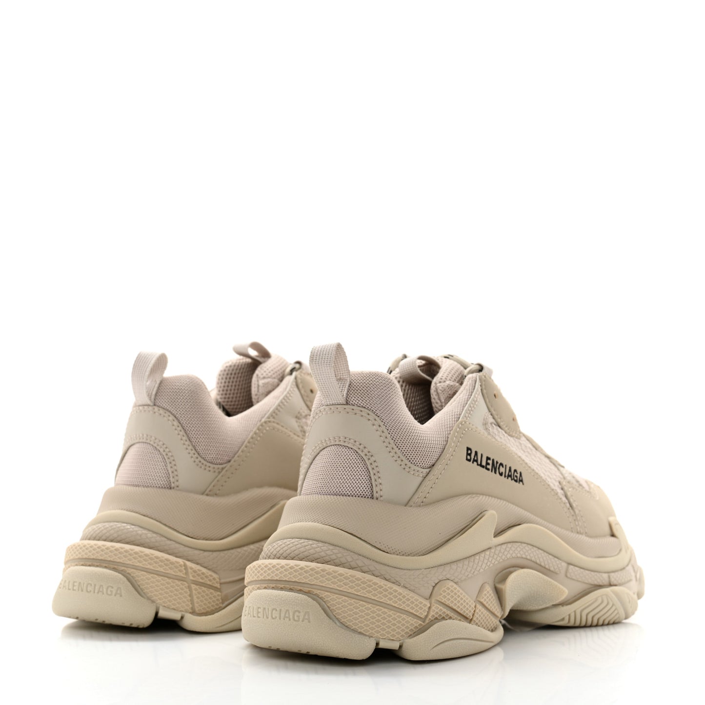 Fabric Mesh Womens Triple S Sneakers 39 Beige