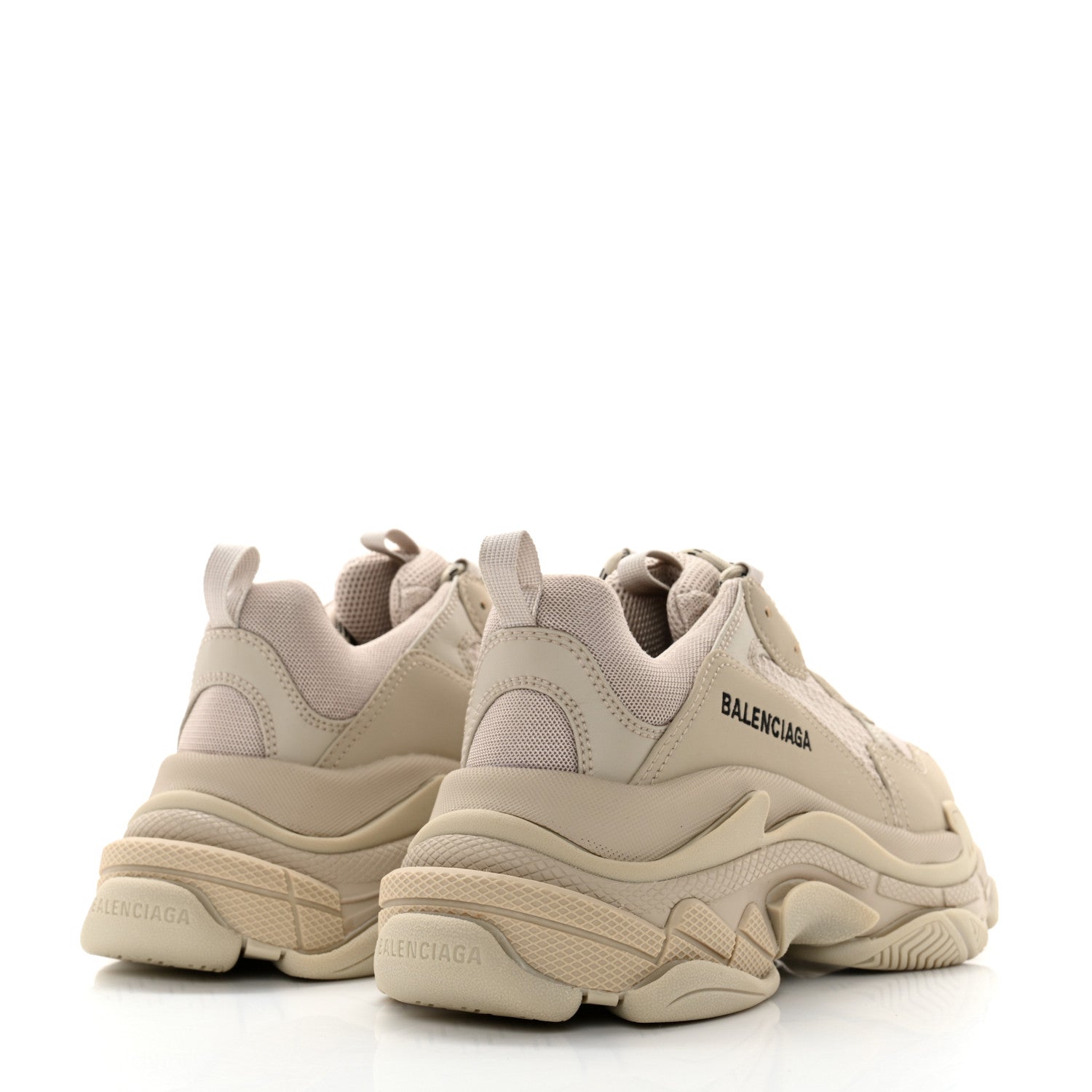 Balenciaga Fabric Mesh Womens Triple S Sneakers 39 Beige 4 of 8