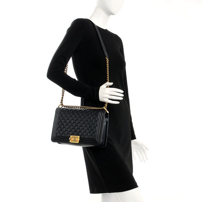 Chanel Lambskin New Medium Boy Flap Pearly Black 2 of 13