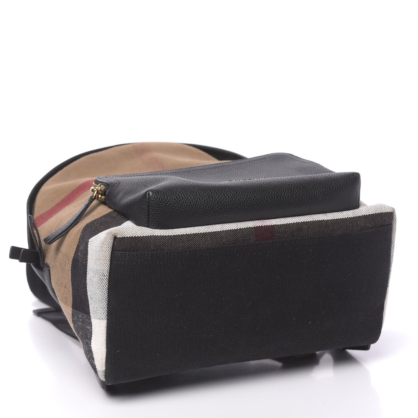 Mega Check Calfskin Abbeydale Simple Backpack Black Camel