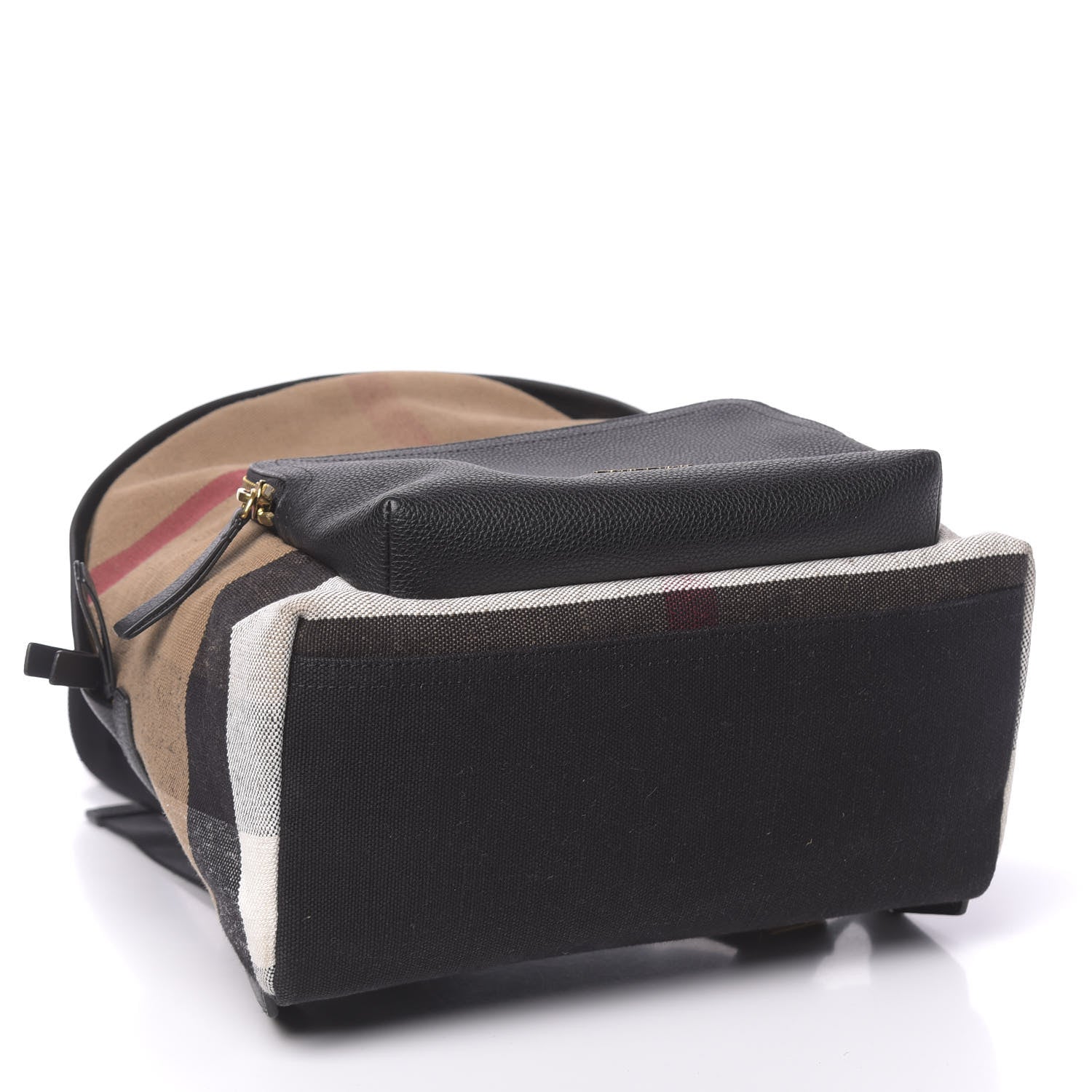 Burberry Mega Check Calfskin Abbeydale Simple Backpack Black Camel 3 of 10
