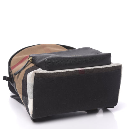Burberry Mega Check Calfskin Abbeydale Simple Backpack Black Camel 3 of 10