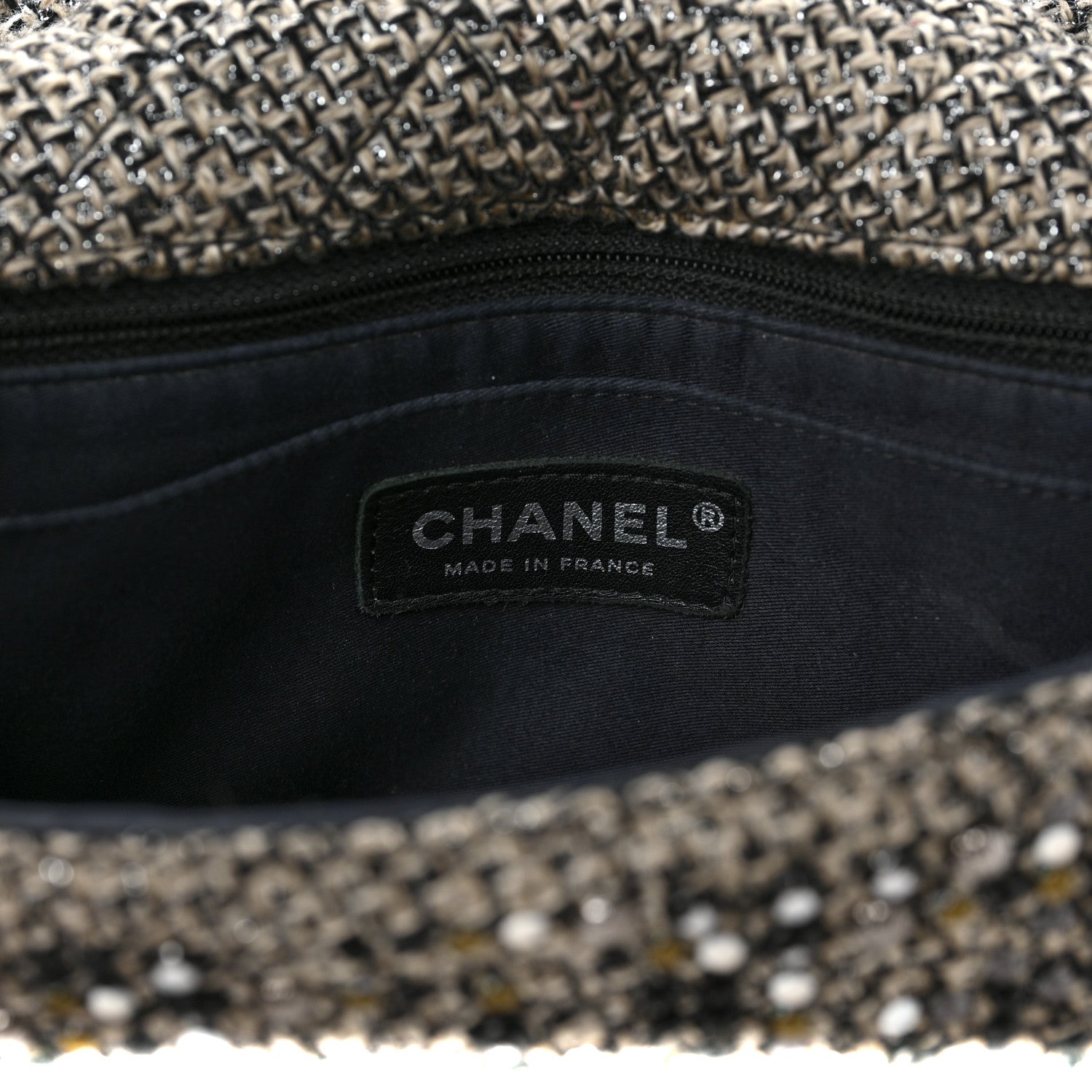Chanel Crystal Tweed Quilted Medium Single Flap Black 6 of 9