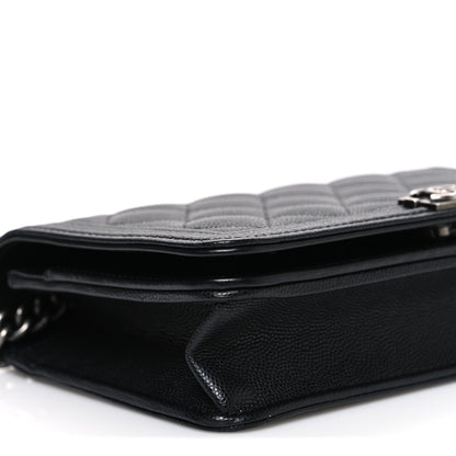 Chanel Caviar Quilted Boy Wallet On Chain WOC Black 10 of 11