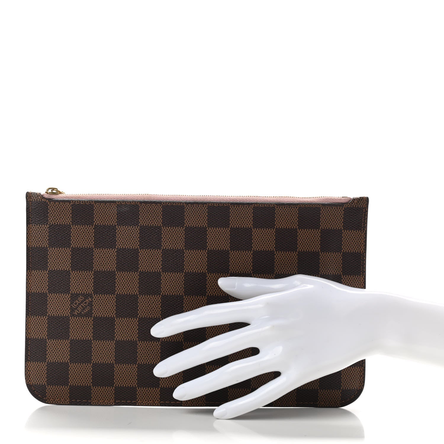 Louis Vuitton Damier Ebene Neverfull MM GM Pochette Rose Ballerine 2 of 8
