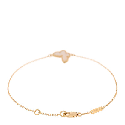 Van Cleef & Arpels 18K Yellow Gold Mother of Pearl Sweet Alhambra Butterfly Bracelet 2 of 3