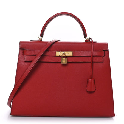 Hermes Epsom Kelly Sellier 35 Rouge Garance 1 of 10