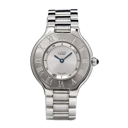 Cartier Stainless Steel 28mm Must De 21 Quartz Watch 1 of 7