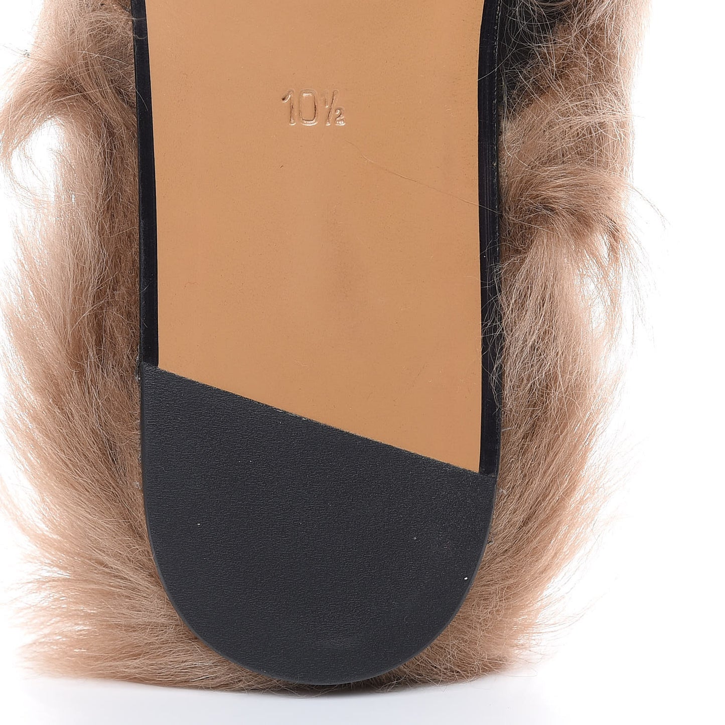 Calfskin Fur Mens Princetown Slippers 10.5 Black