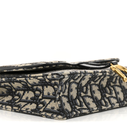 Christian Dior Oblique Saddle Chain Pouch Blue 9 of 12