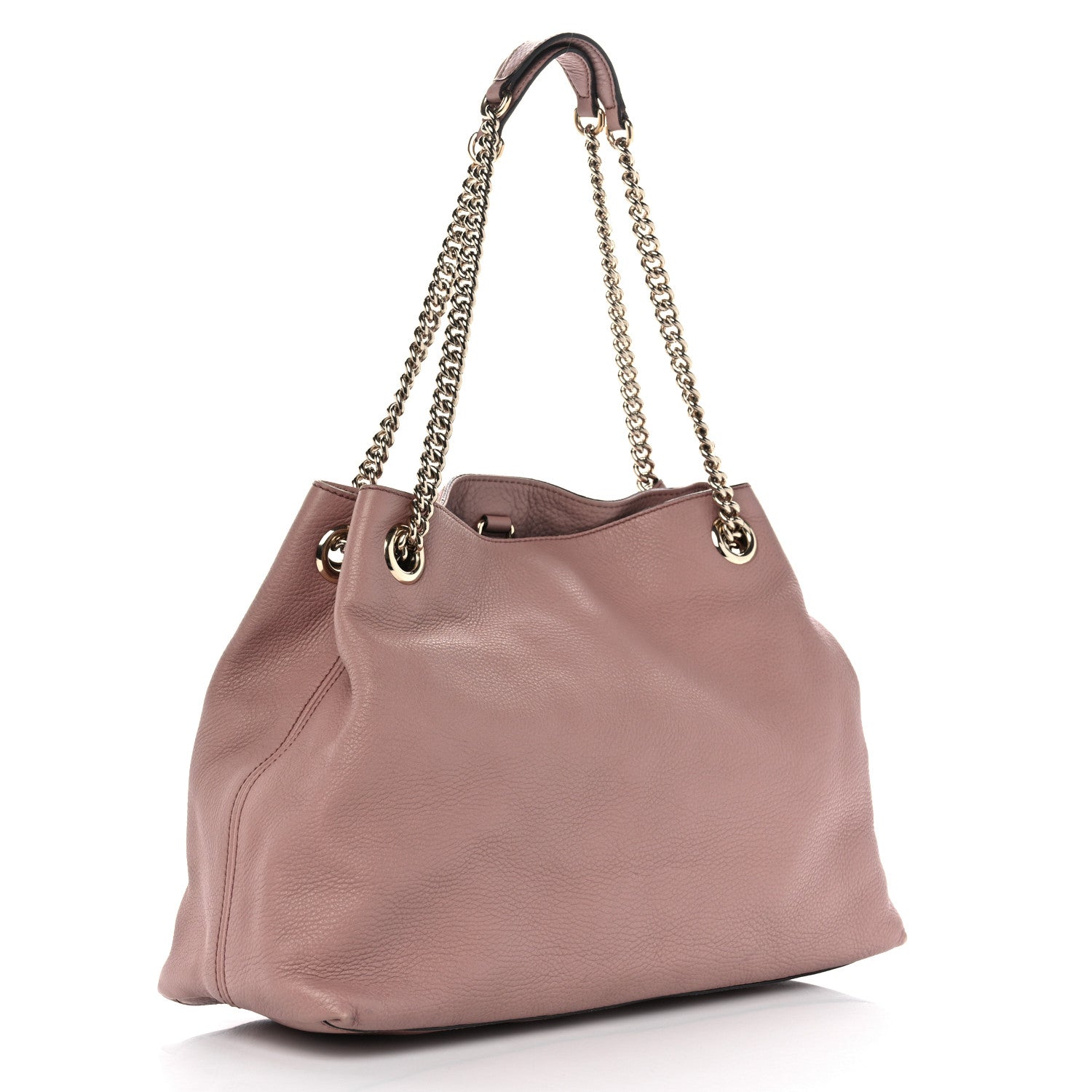 Gucci Pebbled Calfskin Medium Soho Chain Shoulder Bag Dark Cipria 3 of 14