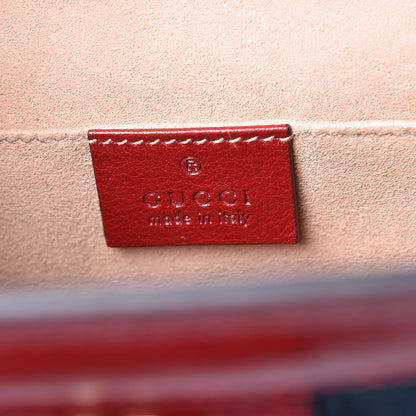 Gucci Suede Calfskin Web Small Ophidia Chain Shoulder Bag New Blue Romantic Cherry 6 of 10