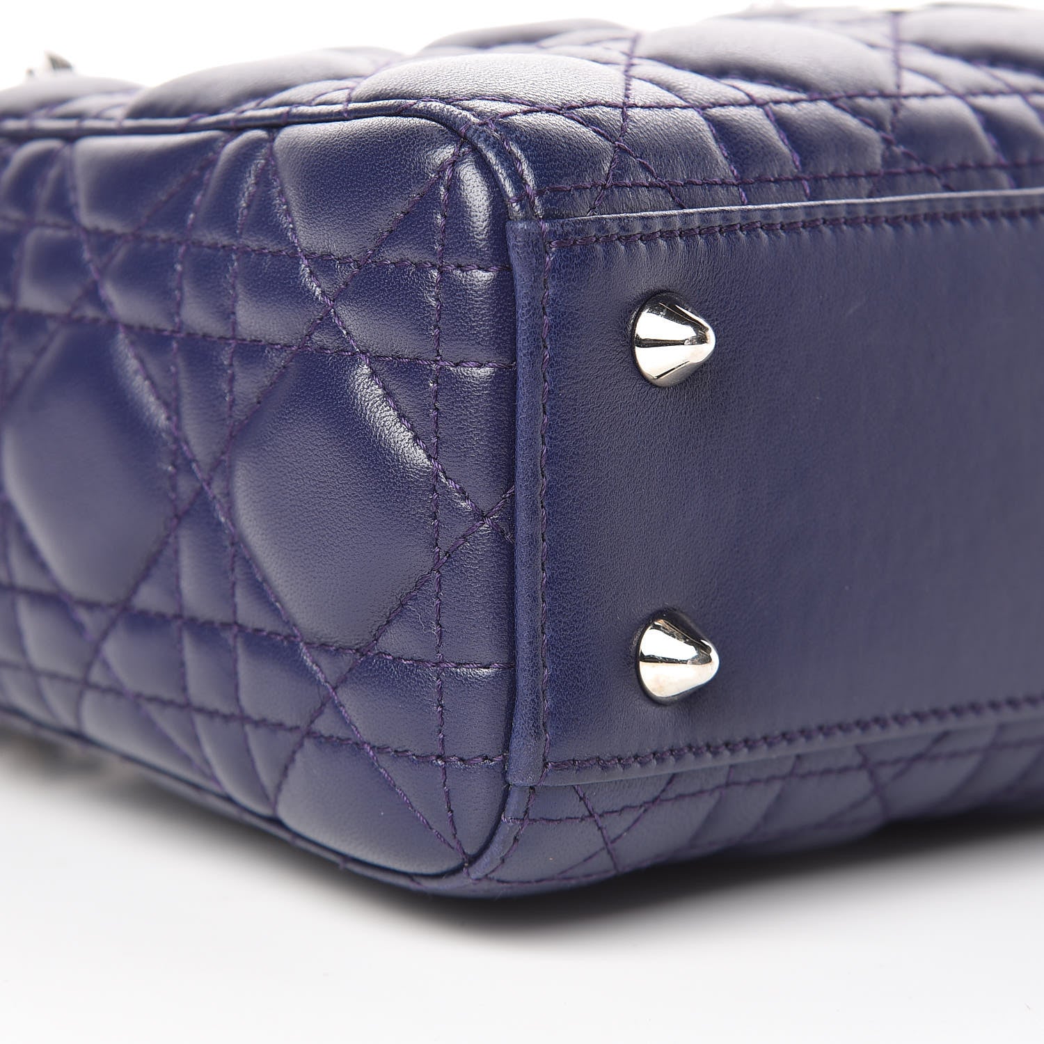 Christian Dior Lambskin Cannage Small Lucky Badges My Lady Dior Navy 9 of 10