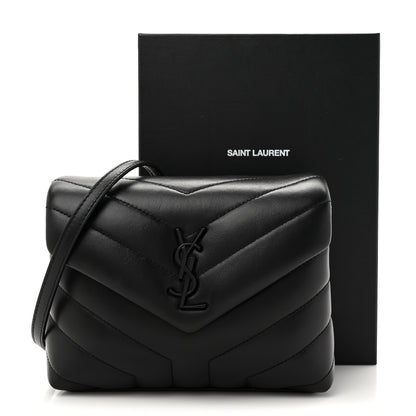 Saint Laurent Calfskin Y Quilted Monogram Monochrome Toy Loulou Crossbody Bag Black 12 of 12