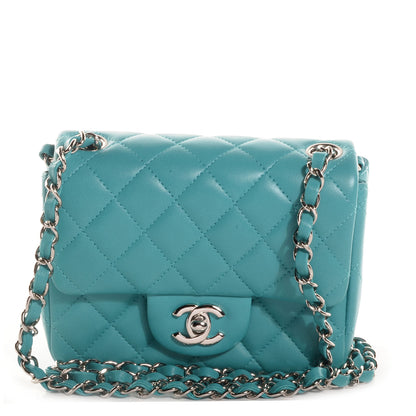 Chanel Lambskin Quilted Mini Square Flap Blue 1 of 9