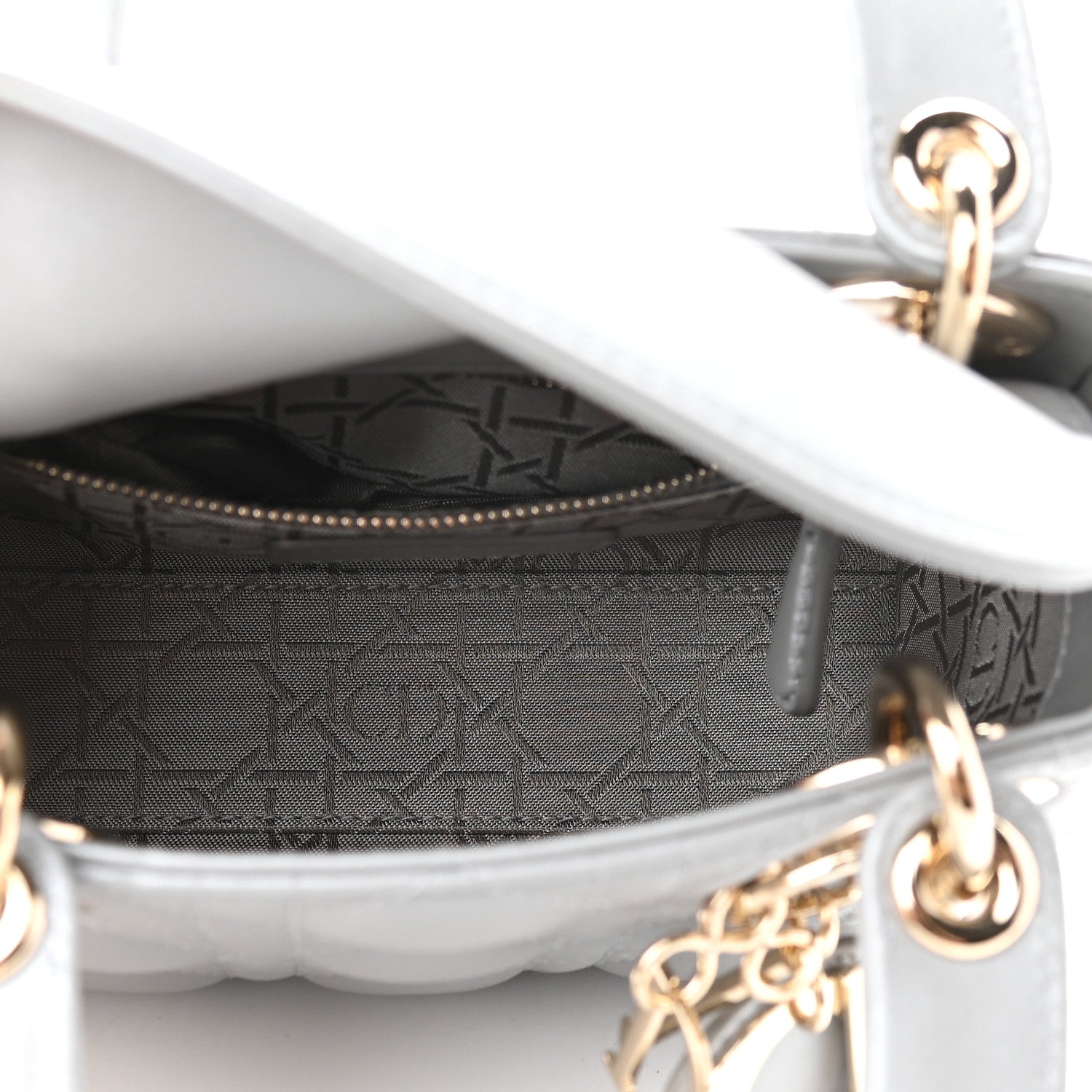 Christian Dior Lambskin Cannage Mini Lady Dior Grey 4 of 7