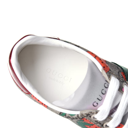 Gucci GG Supreme Monogram Strawberry Web Womens Ace Sneakers 36 Beige Multicolor Red Green 5 of 8