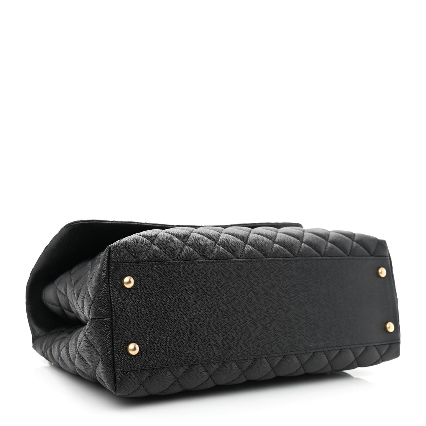 Caviar Quilted Medium Coco Handle Flap Black