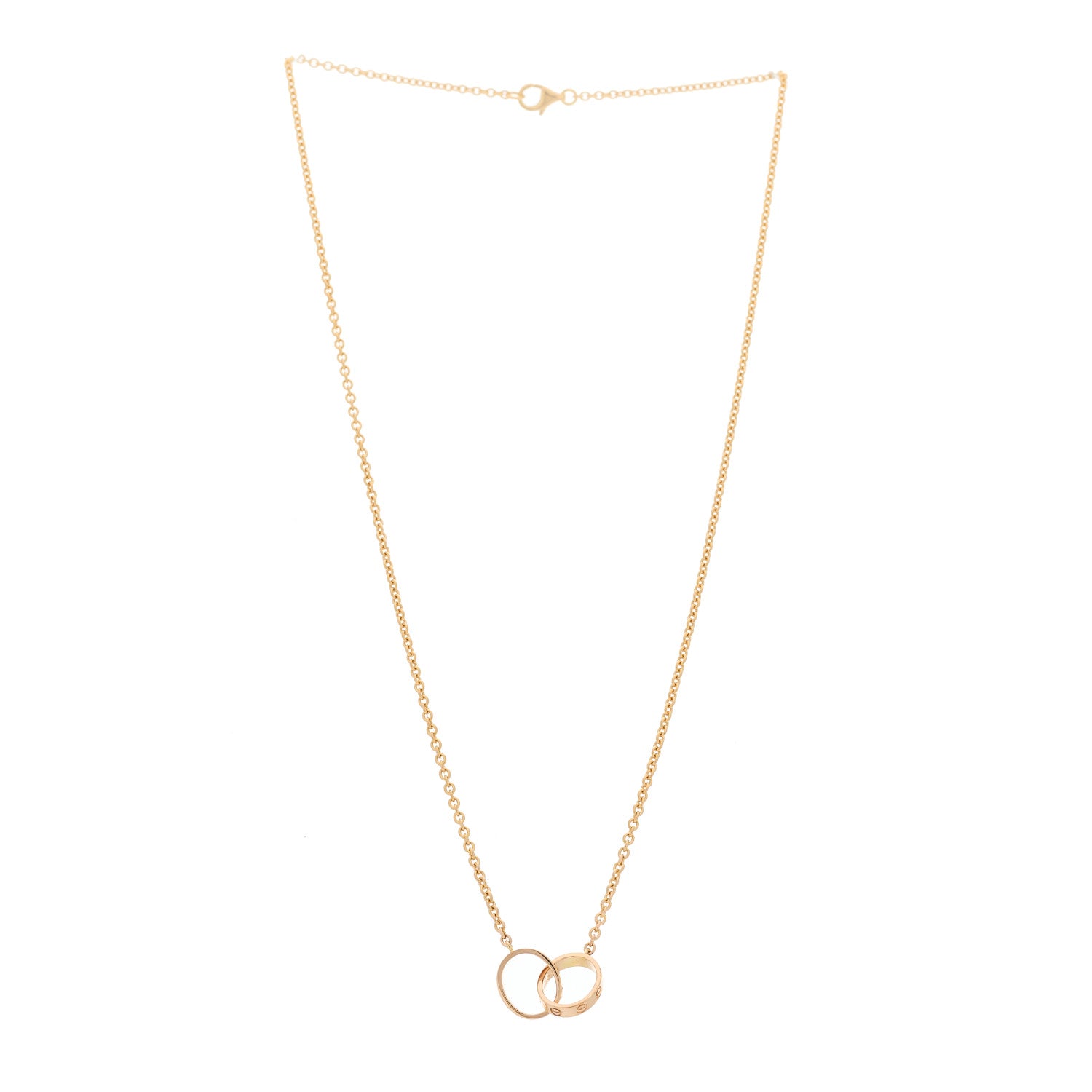 Cartier 18K Pink Gold Interlocking LOVE Necklace 3 of 6