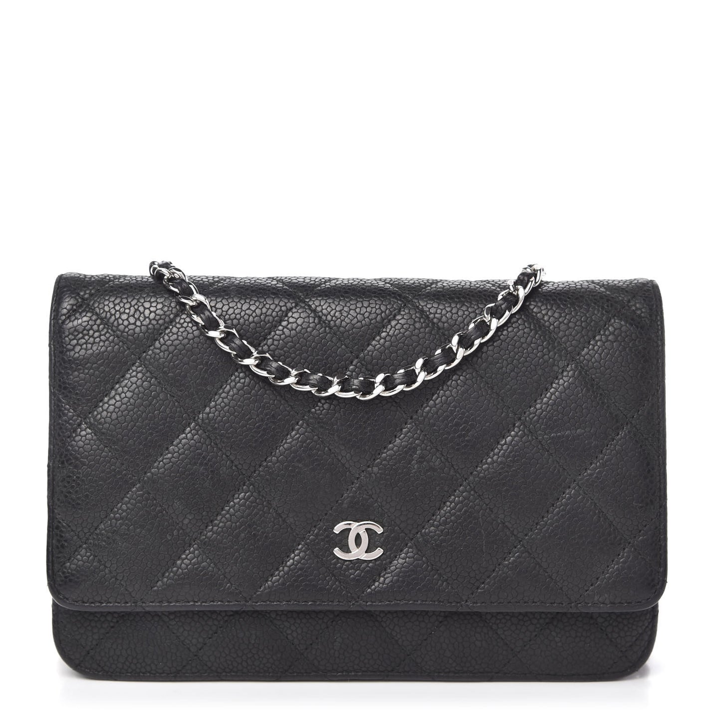 Caviar Quilted Wallet On Chain WOC Black