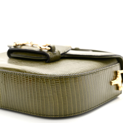 Gucci Lizard Web Mini Horsebit 1955 Shoulder Bag Green 9 of 10