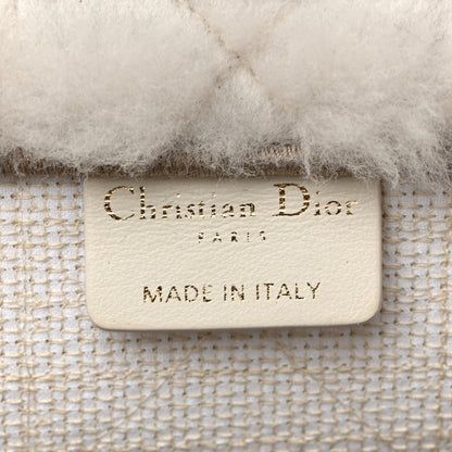 Christian Dior Shearling Cannage Medium Book Tote Ecru Black 6 of 11